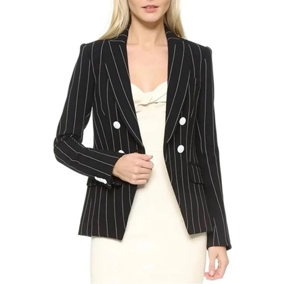 $698 Veronica Beard Blazer Apollo Double Breasted Striped Dickey Jacket sz 6 - Picture 16 of 16